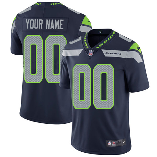 Men's Seattle Seahawks ACTIVE PLAYER Custom Navy NFL Vapor Untouchable Limited Stitched Jersey